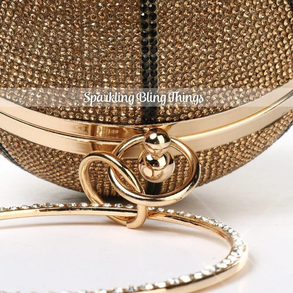 NWT BLING SWAROVSKI CRYSTAL RHINESTONE BASKETBALL CLUTCH HANDBAG PURSE +… - Picture 10 of 11